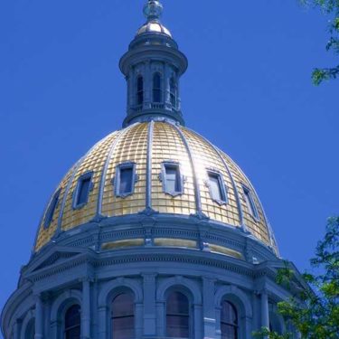 Colorado capital building with blue sky