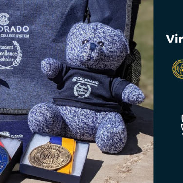 Virtual Celebration of 2021 Student Excellence Awards; Award gifts: backpack, stuffed bear, popcorn and medals with CCCS and award logos