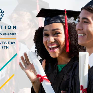 Foundation for Colorado Community Colleges Logo: Colorado Gives Day - December 7th: Image of diverse college graduates